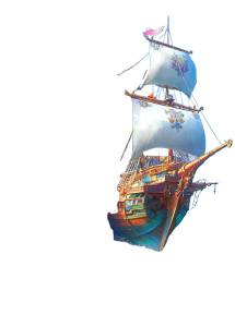 Steampunk Flying Ship Vinyl Car Decal Sticker – Waterproof & UV-Resistant 4.0"