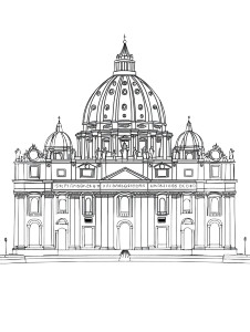 St Peters Basilica Line Drawing Vinyl Car Decal Sticker – Waterproof & UV-Resistant 4.0"