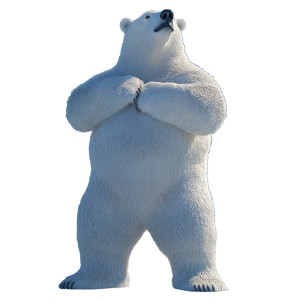 Strong Polar Bear Caricature Vinyl Car Decal Sticker – Waterproof & UV-Resistant 4.0"