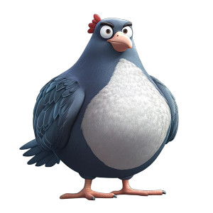 Stupid Fat Cartoon Pigeon Vinyl Car Decal Sticker – Waterproof & UV-Resistant 4.0"