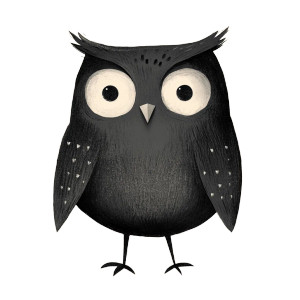 Stylized Owl Black White Vinyl Car Decal Sticker – Waterproof & UV-Resistant 4.0"