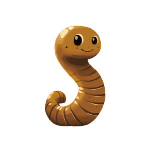 Stylized Worm No Background Vinyl Car Decal Sticker – Waterproof & UV-Resistant 4.0"