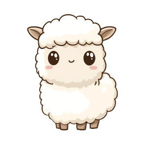 Super Kawai Alpaca Cartoon Vinyl Car Decal Sticker – Waterproof & UV-Resistant 4.0"