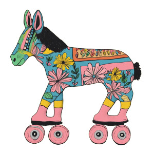 Superpowerful Mule Roller Skates Vinyl Car Decal Sticker – Waterproof & UV-Resistant 4.0"