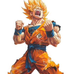 Super Saiyan Fresco Portrait Vinyl Car Decal Sticker – Waterproof & UV-Resistant 4.0"