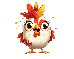 Surprised Chicken Cartoon Vinyl Car Decal Sticker – Waterproof & UV-Resistant 5.05" Surprised Chicken Cartoon Vinyl Car Decal Sticker – Waterproof & UV-Resistant 5.05"