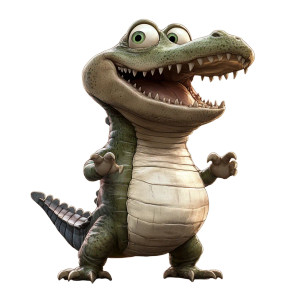 Swamp Alligator Cartoon Vinyl Car Decal Sticker – Waterproof & UV-Resistant 4.0"