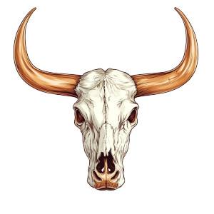 Texas Longhorn Skeleton Vinyl Car Decal Sticker – Waterproof & UV-Resistant 4.0"