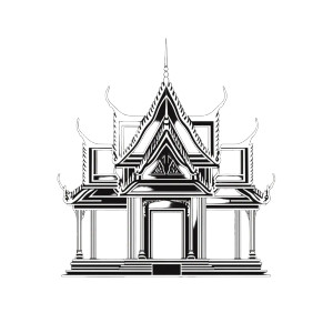 Thai Building Vector Logo Vinyl Car Decal Sticker – Waterproof & UV-Resistant 4.0"