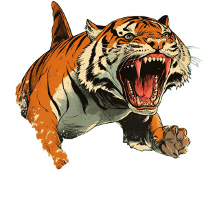 Tiger Shark Comic Vinyl Car Decal Sticker – Waterproof & UV-Resistant 4.0"