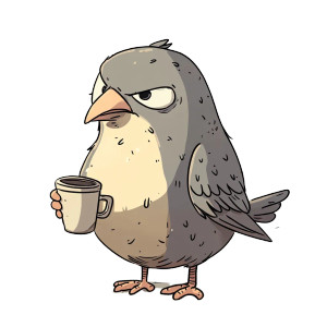 Tired Pigeon Coffee Vinyl Car Decal Sticker – Waterproof & UV-Resistant 4.0"