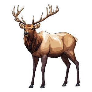 Toon Shading Elk Vinyl Car Decal Sticker – Waterproof & UV-Resistant 4.0"