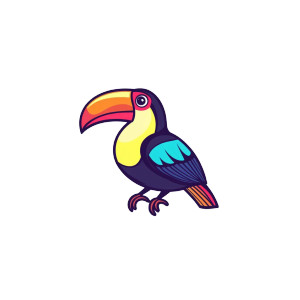Toon Toucan Vector Vinyl Car Decal Sticker – Waterproof & UV-Resistant 4.0"