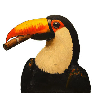 Toucan With Cigar Vinyl Car Decal Sticker – Waterproof & UV-Resistant 4.0" Toucan With Cigar Vinyl Car Decal Sticker – Waterproof & UV-Resistant 4.0"