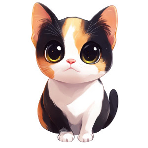 Tricolor Cat Chibi Vinyl Car Decal Sticker – Waterproof & UV-Resistant 4.0" Tricolor Cat Chibi Vinyl Car Decal Sticker – Waterproof & UV-Resistant 4.0"