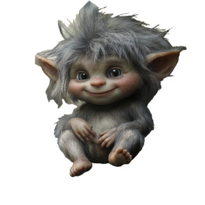 Troll Baby Sitting Rock Vinyl Car Decal Sticker – Waterproof & UV-Resistant 4.0"