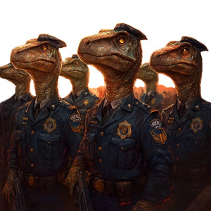 Troodons Police Uniforms Vinyl Car Decal Sticker – Waterproof & UV-Resistant 4.0"