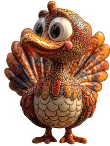 Turkey Ceramic Looney Tones Vinyl Car Decal Sticker – Waterproof & UV-Resistant 4.11"