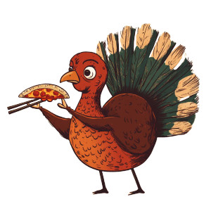 Turkey Pizza Chopsticks Vinyl Car Decal Sticker – Waterproof & UV-Resistant 4.0"