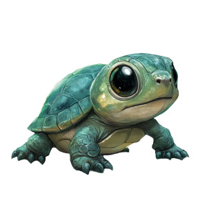 Turtle Big Eyes Anime Vinyl Car Decal Sticker – Waterproof & UV-Resistant 4.0"