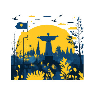 Ukraine Independence Minimalist Vinyl Car Decal Sticker – Waterproof & UV-Resistant 4.0"