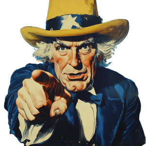 Uncle Sam Yellow Hat Vinyl Car Decal Sticker – Waterproof & UV-Resistant 4.0"