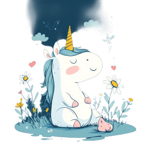 Unicorn Moomin Style Vinyl Car Decal Sticker – Waterproof & UV-Resistant 4.0"