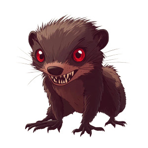 Vampire Mongoose Scary Cartoon Vinyl Car Decal Sticker – Waterproof & UV-Resistant 4.0"