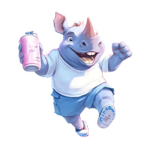 Victory Rhino Pixar Style Vinyl Car Decal Sticker – Waterproof & UV-Resistant 4.0"