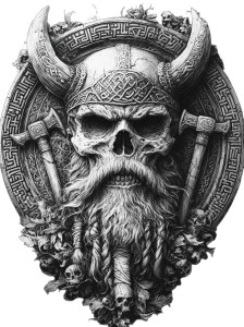 Viking Skull Tattoo Design Vinyl Car Decal Sticker – Waterproof & UV-Resistant 4.0" Viking Skull Tattoo Design Vinyl Car Decal Sticker – Waterproof & UV-Resistant 4.0"