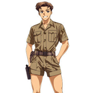 Vintage Anime Military Man Vinyl Car Decal Sticker – Waterproof & UV-Resistant 4.0"