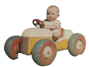 Vintage Baby Tractor Art Vinyl Car Decal Sticker – Waterproof & UV-Resistant 5.31"