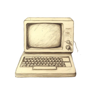 Vintage Computer Sketch Vinyl Car Decal Sticker – Waterproof & UV-Resistant 4.0" Vintage Computer Sketch Vinyl Car Decal Sticker – Waterproof & UV-Resistant 4.0"