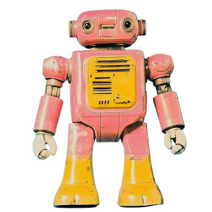 Vintage Japanese Robot Toy Vinyl Car Decal Sticker – Waterproof & UV-Resistant 4.0"