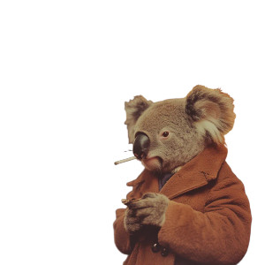 Vintage Koala Gentleman Smoking Vinyl Car Decal Sticker – Waterproof & UV-Resistant 4.0"