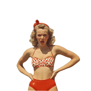 Vintage Lady Swimsuit 1948 Vinyl Car Decal Sticker – Waterproof & UV-Resistant 4.0"