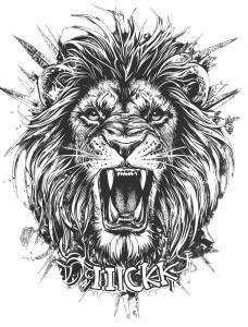 Vintage Lion Tshirt Design Vinyl Car Decal Sticker – Waterproof & UV-Resistant 4.0"