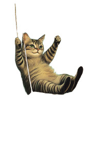 Vintage Tarot Cat Swing Vinyl Car Decal Sticker – Waterproof & UV-Resistant 4.0"