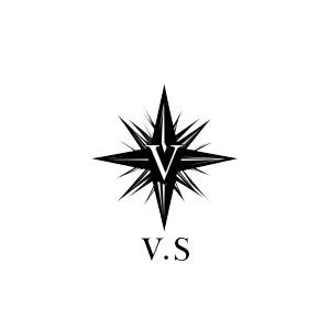 Vs Logo Abstract Star Compasses Vinyl Car Decal Sticker – Waterproof & UV-Resistant 4.0"