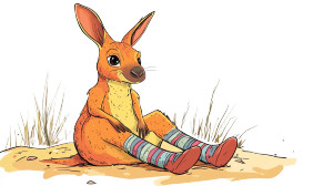 Wallaby Desert Cartoon Vinyl Car Decal Sticker – Waterproof & UV-Resistant 7.14"