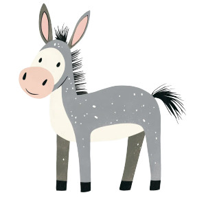 Whimsical Donkey Clipart Vinyl Car Decal Sticker – Waterproof & UV-Resistant 4.0"