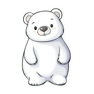White Bear Sticker Vinyl Car Decal Sticker – Waterproof & UV-Resistant 4.0"