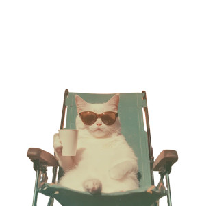 White Cat Sunglasses Explosion Vinyl Car Decal Sticker – Waterproof & UV-Resistant 4.0"