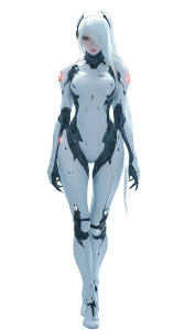 White Mecha Gelcoat Girl Vinyl Car Decal Sticker – Waterproof & UV-Resistant 4.0" White Mecha Gelcoat Girl Vinyl Car Decal Sticker – Waterproof & UV-Resistant 4.0"