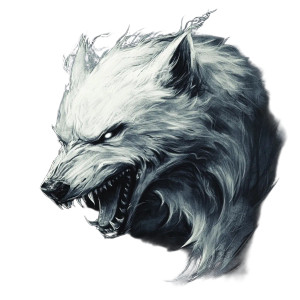 White Wulf Dark Sketch Vinyl Car Decal Sticker – Waterproof & UV-Resistant 4.0"