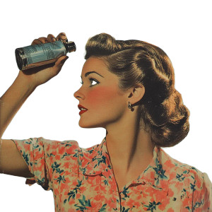 Woman Spray Hair 1950S Vinyl Car Decal Sticker – Waterproof & UV-Resistant 4.0"