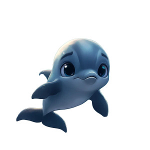 Worried Baby Dolphin Underwater Vinyl Car Decal Sticker – Waterproof & UV-Resistant 4.0"