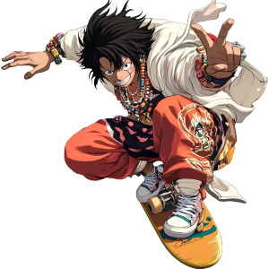 Wukong Skater Black Hair Vinyl Car Decal Sticker – Waterproof & UV-Resistant 4.0"