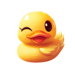 Yellow Rubber Duck Winking Vinyl Car Decal Sticker – Waterproof & UV-Resistant 4.0"