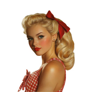 Young Blonde 1950S Style Vinyl Car Decal Sticker – Waterproof & UV-Resistant 4.0"